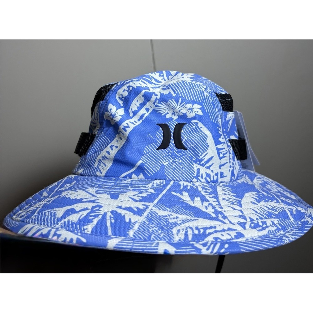 Hurley Boonie Sun Hat Mesh Floral Blue Fish Hiking Safari UPF 50 S/M Outdoors
